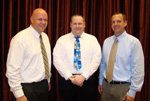 Aureus Medical employees Matt N. (l) and Jason S. (r) with Medical Laboratory Employee of the Year, Nath F.