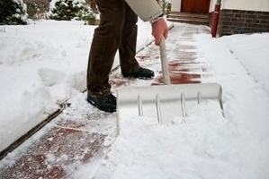 Don't overexert yourself when shoveling snow.
