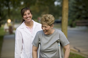 If you work in travel therapy, you'll likely teach patients how to use assistive devices like crutches, canes or walkers.
