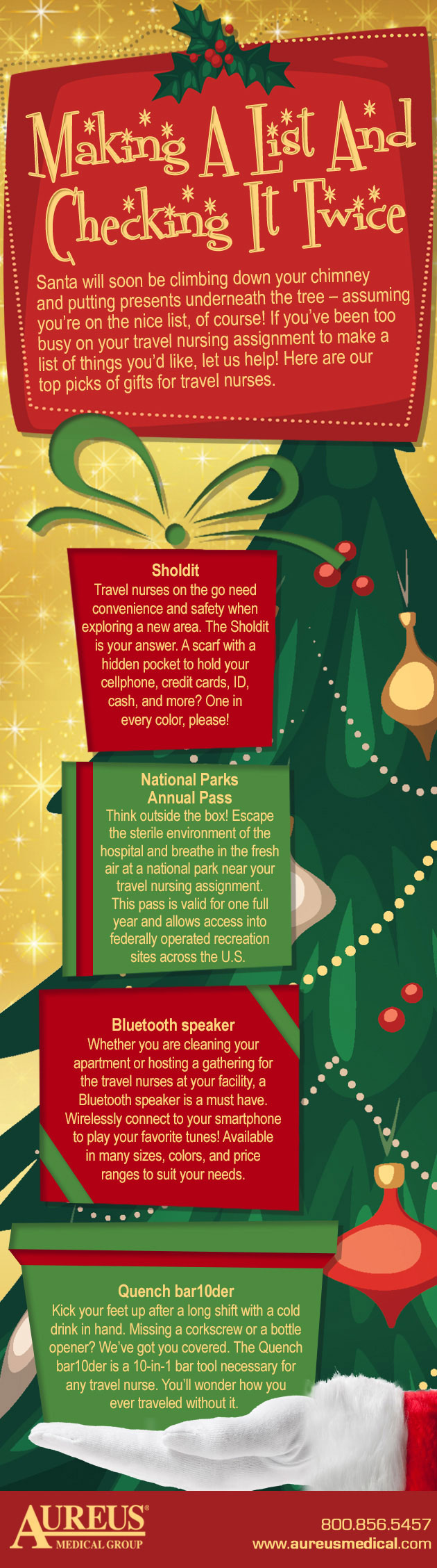 Infographic > travel nursing careers > top gifts for